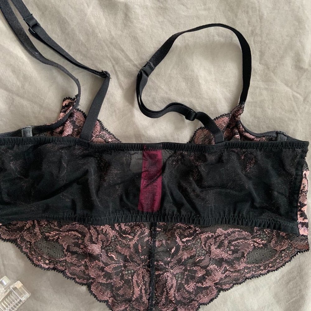 Sexy Scolloped Lace Underwire La Senza Unlined Cups Lingerie Bustier Bra - Picture 2 of 6